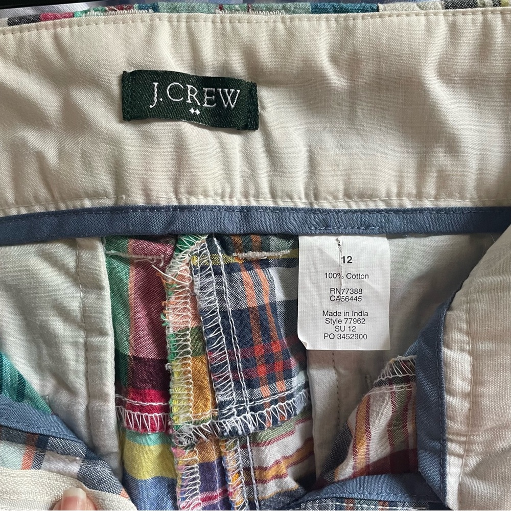 J. Crew madras plaid shorts size 12 - Picture 4 of 4